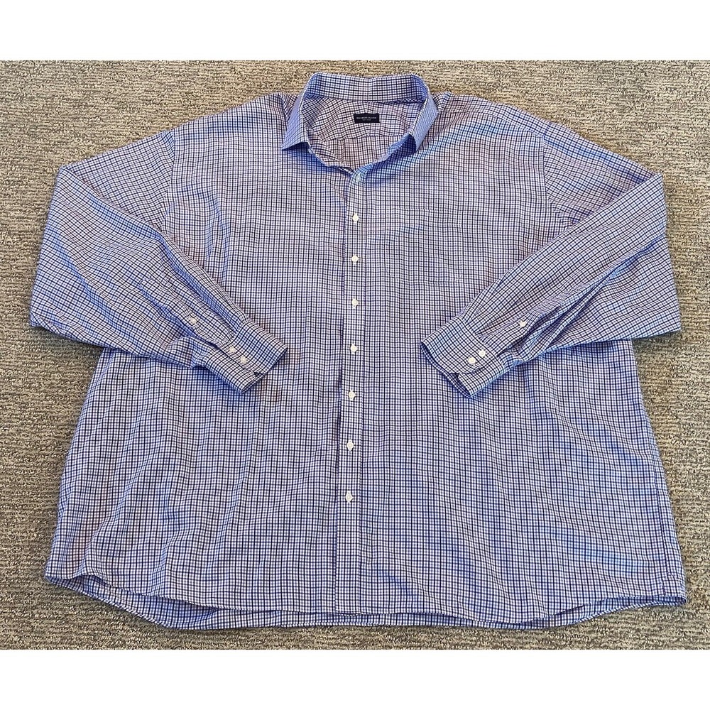 Proper Cloth Dress Shirt Blue Size 21 4XL Long Sleeve Button Up XXXXL‎